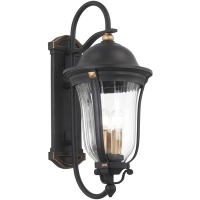 Minka Lavery Vintage Outdoor Wall Light Fixture Sand Coal 21 3/4" Clear Seedy Glass for Post Exterior Barn Deck House Porch Patio