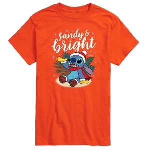 Men's - Lilo and Stitch - Sandy and Bright Christmas Short Sleeve Graphic T-Shirt - 1 of 4