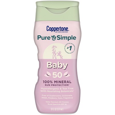 Coppertone Pure & Simple Baby Mineral Sunscreen - SPF 50 - 6 fl oz – Target  Inventory Checker – BrickSeek