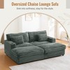 Oversized Double Chaise Lounge Sofa Bed with USB Ports & Cup Holders, Upholstered Cloud Couch Daybed - ModernLuxe - 4 of 4