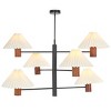 Jonnah 6 Light 41" Pendant - PND3007 - Walnut/Black - Safavieh - 2 of 4