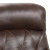Royal Hampton Manual Glider Recliner Chair, Pillow Top Arms, Brown Faux Leather - 3 of 4