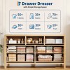 Curved Drawer Dresser for Bedroom, Modern Chest of Drawers with Metal Ring Handles, Wooden Storage Cabinet for Closet, Living Room - 4 of 4