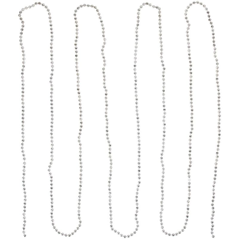 Northlight 15' Shiny Silver Metallic Faceted Beaded Christmas Garland - Unlit, 1 of 7