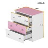 NicBex 3 Drawers Nightstand,Bedside Table with Metal Handle and Colorblock Design,Modern Side Table for Bedroom - 3 of 4