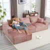 108.27'' Chenille Fabric L-Shaped Sectional Sofa with Deep Seating, Removable Throw Pillows, and No Installation - 2 of 4