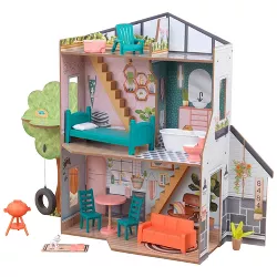 Kidkraft Backyard Cookout Wooden Dollhouse with 16 Play Furniture Accessories