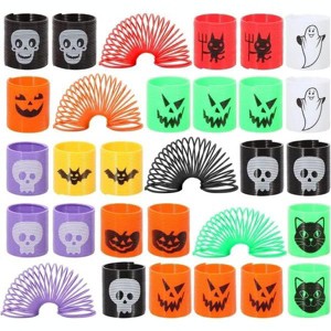 36PCS Halloween Coil Springs for Kids - Assorted Halloween Theme Pattern and Colors, Halloween Toys Party Favors Halloween Treat Bags Gifts - 1 of 3