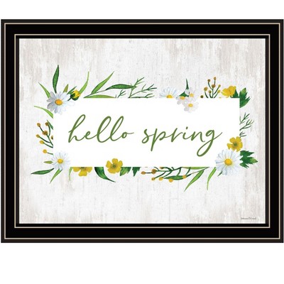 HomeRoots Hello Spring Black Framed Print Wall Art