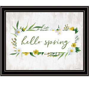 HomeRoots Hello Spring Black Framed Print Wall Art - 1 of 3