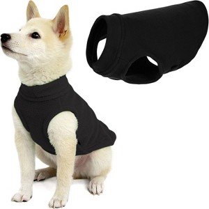 Gooby Stretch Fleece Vest, Pullover Fleece Vest Jacket Sweater for Dogs, Black, X - 1 of 2