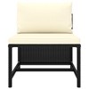 vidaXL Middle Sofa Black PE rattan, powder-coated steel Medium Modular - 2 of 2