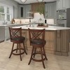 Tangkula 360° Swivel Barstools Set of 4 24" Counter Height Bar Chairs with Back & Footrest - 4 of 4