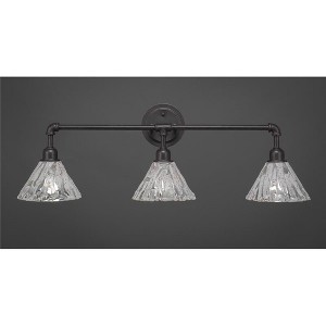 Toltec Lighting Vintage 3 - Light Vanity in  Dark Granite with 7" Italian Ice Shade - 1 of 1
