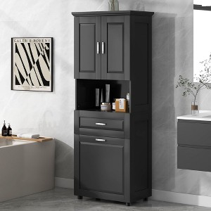 NicBex Bathroom Storage Cabinet with Laundry Hamper,Freestanding Cabinet with Tilt-Out Basket,Storage Cabinet for Bathroom,Laundry Room - 1 of 4
