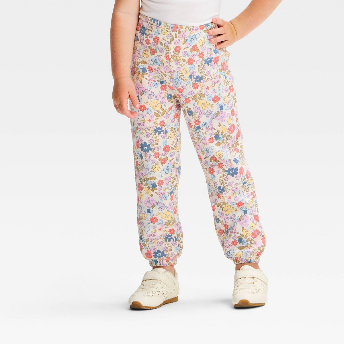 Toddler Girls' 2pc Disney Princess Floral Fleece Sweatshirt and Pants Set - Ivory/Mauve Sage - thumbnail 4