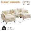 112'' Modern Sofa Modular Combination Cloud Sofa Modular Chenille Sectional Sofa Combo Set– L/U-Shaped Configurations with Ottoman 3-Seater - 2 of 4