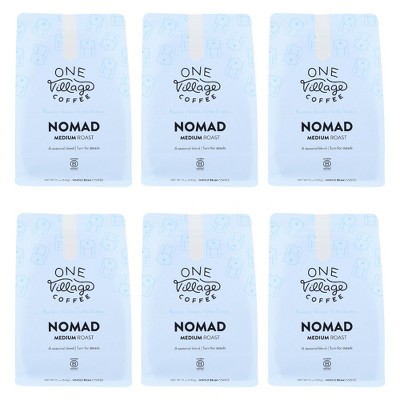 One Village Coffee Nomad Medium Roast Whole Bean - Case of 6/12 oz Bags