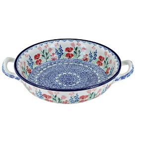 Blue Rose Polish Pottery 419 Ceramika Artystyczna Small Round Casserole with Handles - 1 of 1