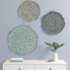 MAYEERTY Wall Decor Set TeXtured Feather 3 piece Metal Disc - 2 of 4