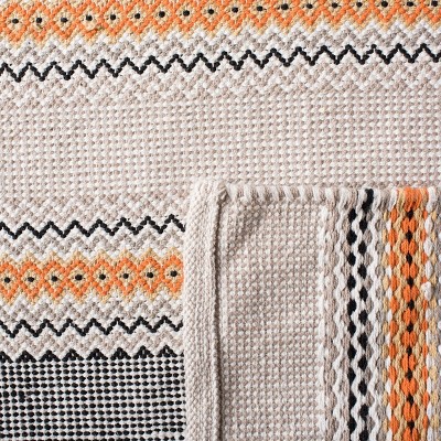 Coastal Charm Orange/Beige Cotton 6' x 9' Handwoven Area Rug
