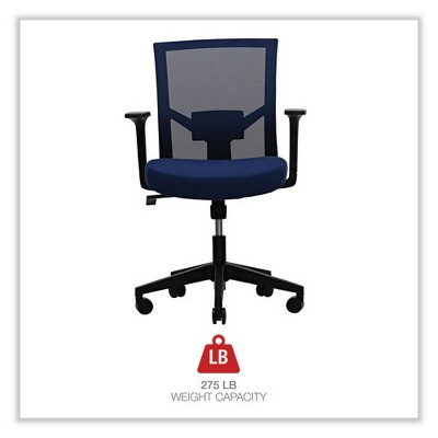 Navy Mesh Back Fabric Task Chair with Fixed Arms