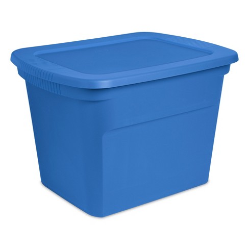 Sterilite 18 Gallon Stackable Latch And Carry Plastic Storage Container  With Indexed Lids For Home, Office, Closet, Playroom, & Garage : Target