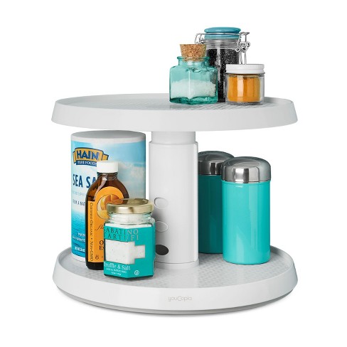 Crazy Susan Kitchen Cabinet Turntable and Snack Organizer with Bins + Order  & Bliss