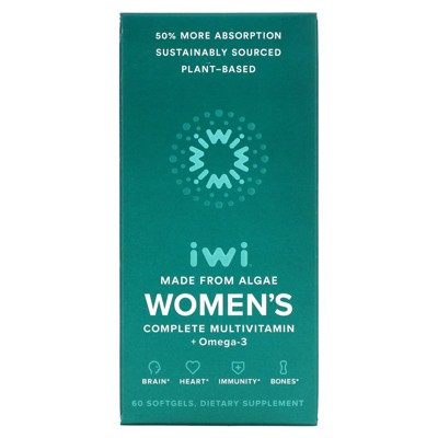 iwi Women's Complete Multivitamin + Vegan Algae Omega-3 -  30 Day Supply