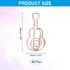 Unique Bargains Metal Decorative Cute Guitar Shape Paper Clip Clamp for Home Office Supplies 60 Pcs - 2 of 4