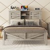 Streamdale Rustic Full Size Farmhouse Bed with Charging Station - 2 of 4