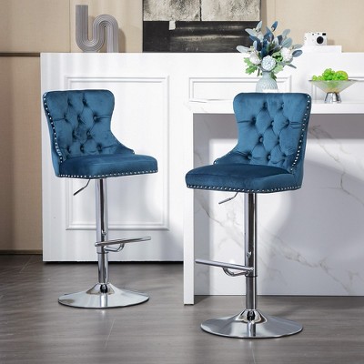 2 Piece Modern Swivel Stool Chair Set, Height Adjustable Stool With ...