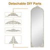 SpassWay Arch Solid Wood Accent Mirror Ornate Wall Mirror Vintage Full Length Mirror Walnut/White/Black/Charcoal/Weathered White - 4 of 4