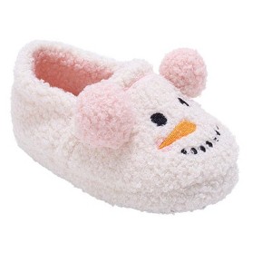 Kensie Girls’ Slippers - Cozy Kids House Slippers with Plush Fuzzy Upper and Smiley Face Patch - 1 of 4