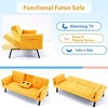 QingMoon 70" Convertible Sofa Bed, Foldable 2-Seater Futon Couch, with 2 Cup Holders, 2 Pillow and Side Storage for Living Room, Apartment - 3 of 4