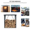 NicBex Outdoor Storage Shed with Roof,Firewood Rack for Backyard Garden Patio Porch,Black - 4 of 4