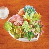 Collections Etc Artificial Succulent Arrangement in White Ceramic Heart-Shaped Pot Green - 2 of 2