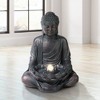 John Timberland Meditating Buddha Zen Bubbler Outdoor Water Fountain with LED Light 24" for Yard Garden Patio Home Deck Porch House Meditation Decor - 2 of 4
