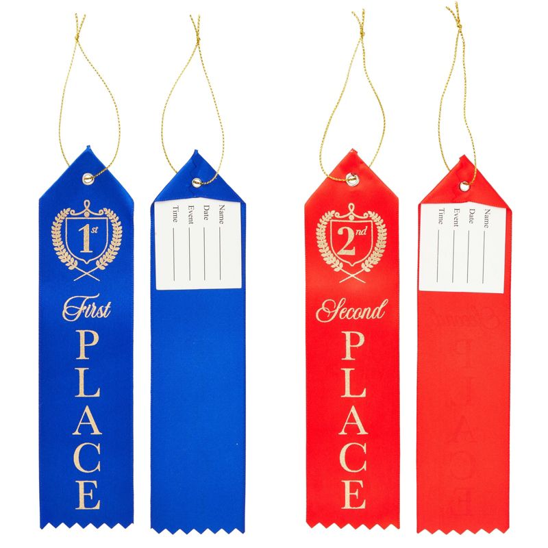 Blue Panda 100 Pack Award Ribbons, 1st, 2nd, 3rd Place, and Participant, Competition Prizes 2 x 8 In, 4 Colors, 3 of 7