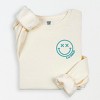 Simply Sage Market S.W.Smiley Embroidered Simple Wink Bold Lightweight Garment Dyed Sweatshirt - 2 of 4