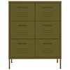 vidaXL Drawer Cabinet Freestanding Storage File Cabinet for Home Office Steel - Olive Green - 3 of 4
