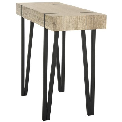 Alyssa Rustic Brown and Black Wood Metal Console Table