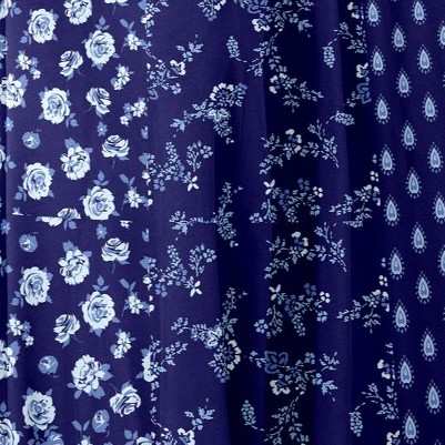navy floral stripe