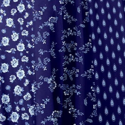 navy floral stripe