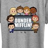 Women's The Office Dunder Mifflin Paper Company Chibi Characters Short Sleeve Graphic T-Shirt - Heather Grey - Small - 2 of 4