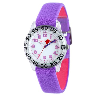 Girls' Red Balloon Plastic Time Teacher Watch - Purple