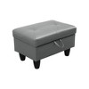 AndMakers 28.5 in. W Faux Leather Rectangle Ottoman with Storage - 3 of 4