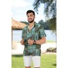 LA LEELA Men's Hawaiian Shirt Holiday Pocket Summer - 2 of 4