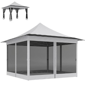 12 x 12 ft. Canopy Tent with Mesh Netting, UPF50+ Pop Up Tent with Carry Bag for Garden, Patio - 1 of 4