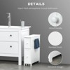 LunaLulinlk White Bathroom Slim Freestanding Storage Cabinet on Wheels with Two Drawers - 3 of 4